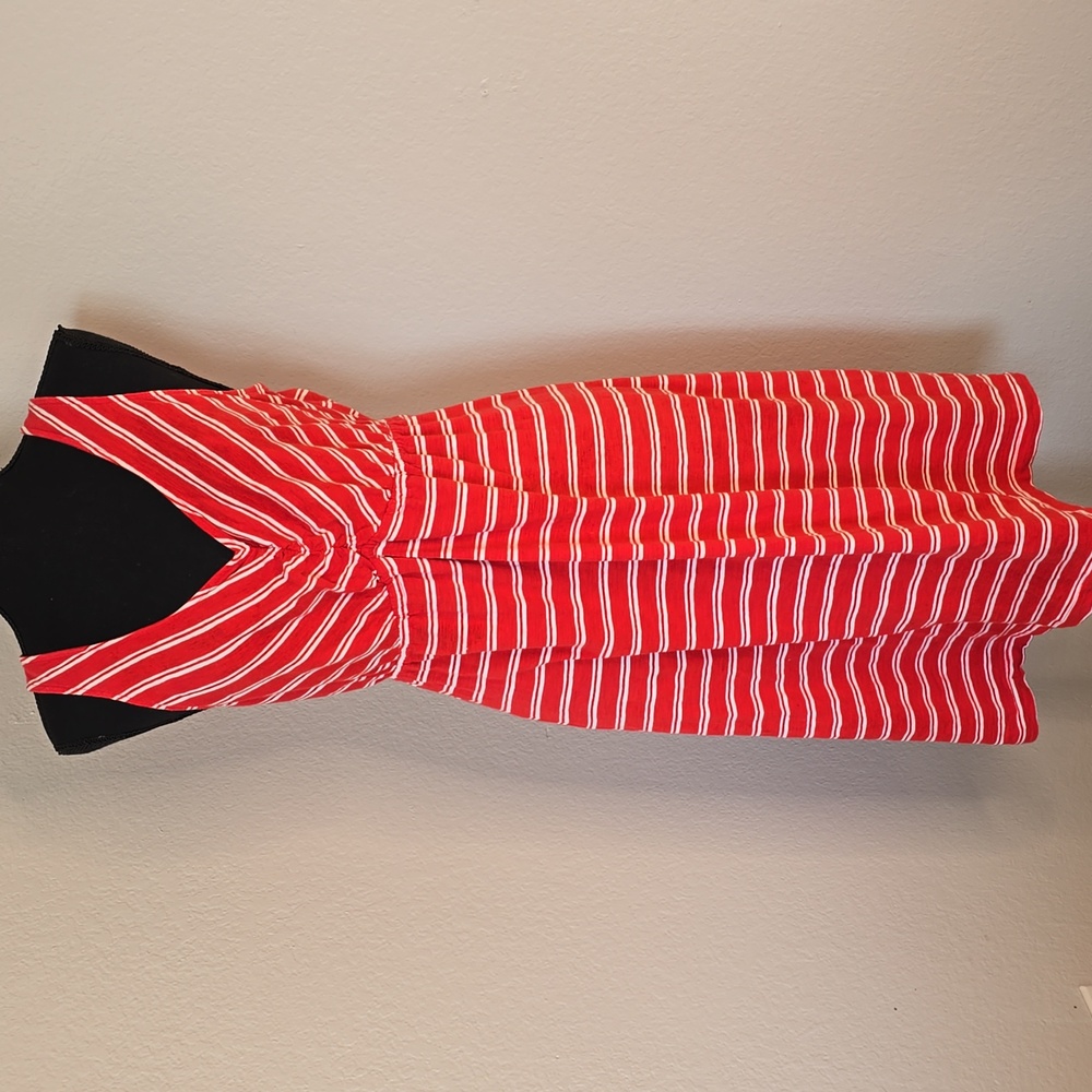 Tommy Bahama Red and White Striped 100% Cotton Tank Dress Size S